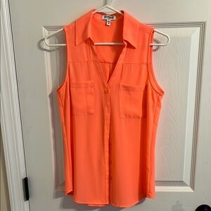 Express Coral Sleeveless Blouse